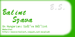 balint szava business card